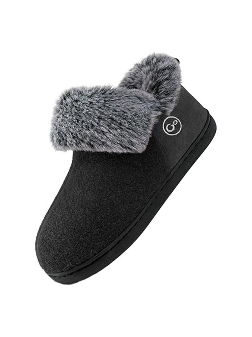 HARENCE Women's Memory Foam Non-Slip Slippers Black Size 9/9.5 - 40-41